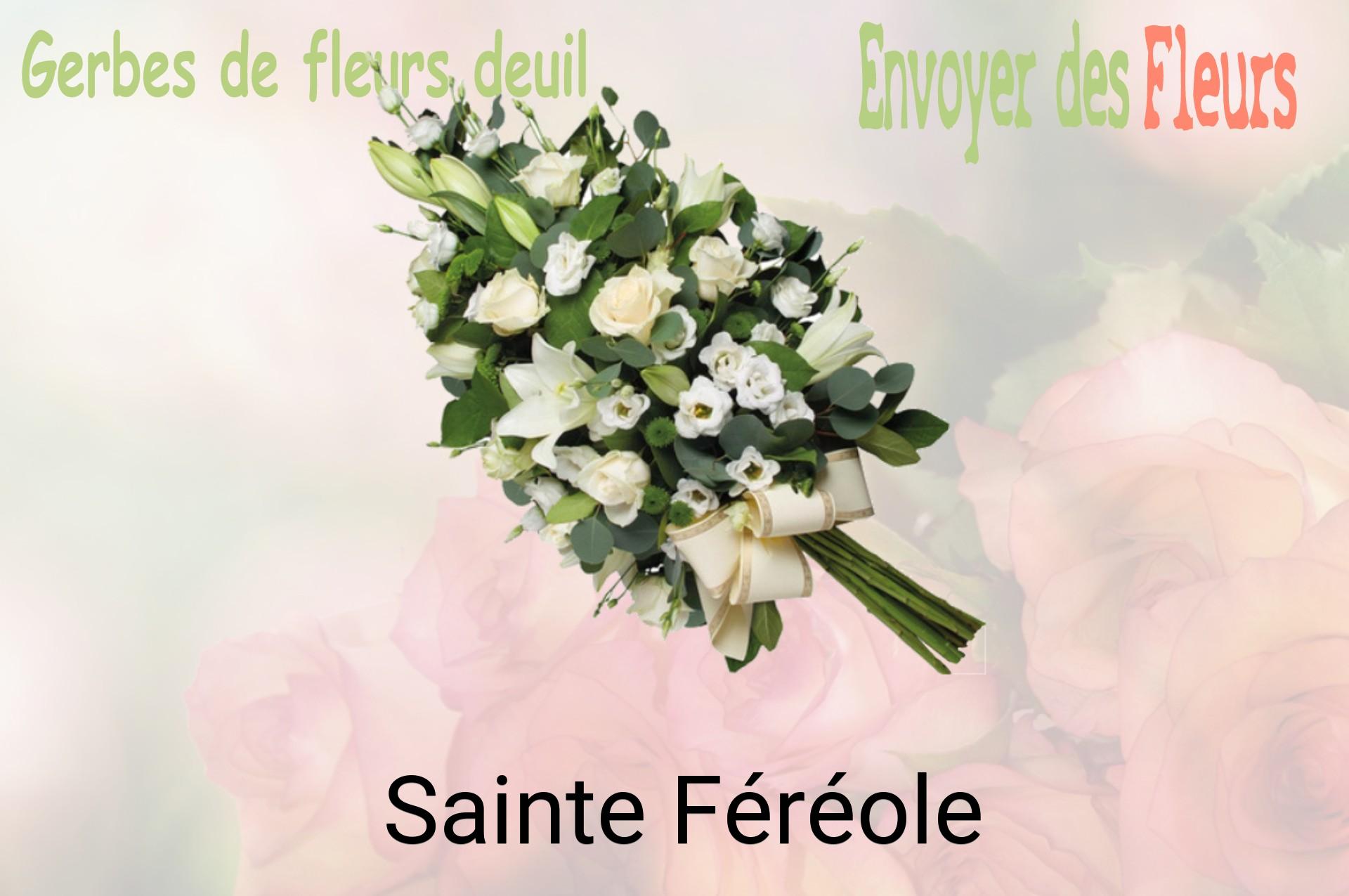 Gerbe de fleurs de deuil livrée à Sainte-Féréole